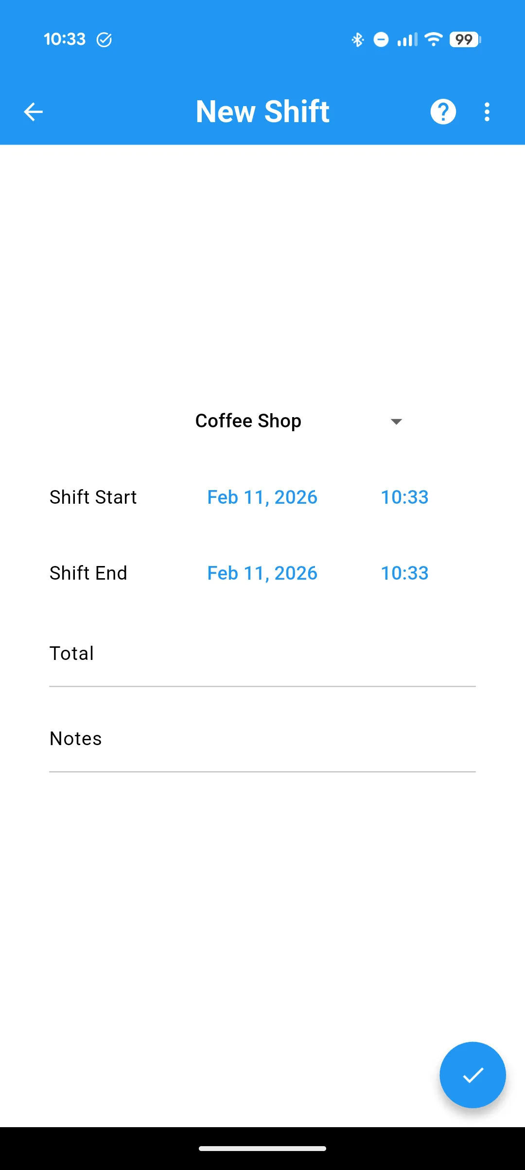 The Work Log mobile app makes it easy for shift workers to enter start and end times, and track work hours.