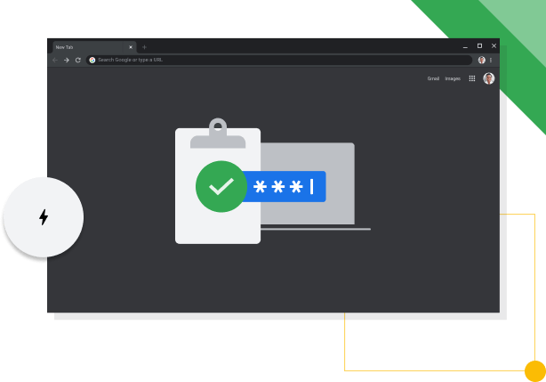 Ett webbläsarfönster i Chrome i mörkt läge som visar Googles produktivitetsikon.