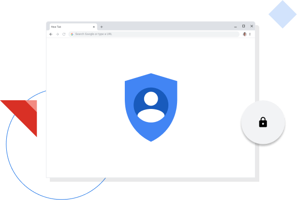 Ett webbläsarfönster i Chrome visar Googles integritetsikon.