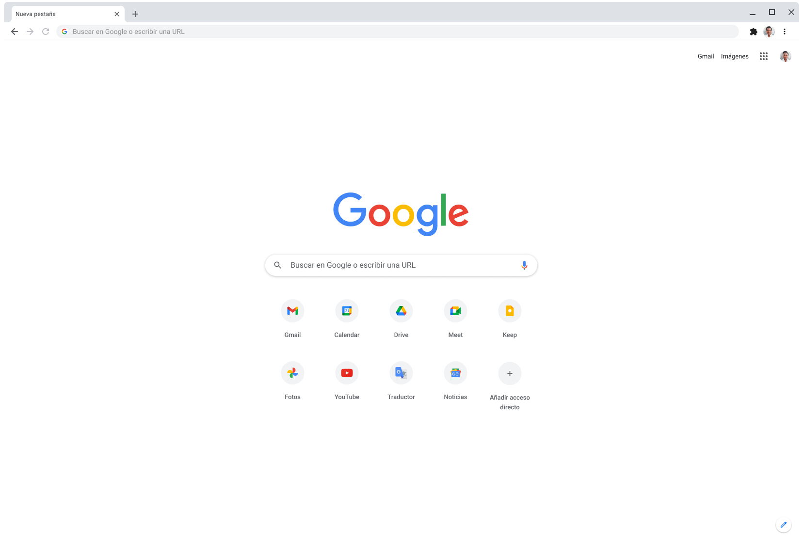 Ventana del navegador Chrome donde se muestra Google.com.