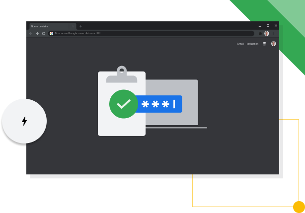 Ventana del navegador Chrome en modo oscuro donde se muestra el icono de productividad de Google.
