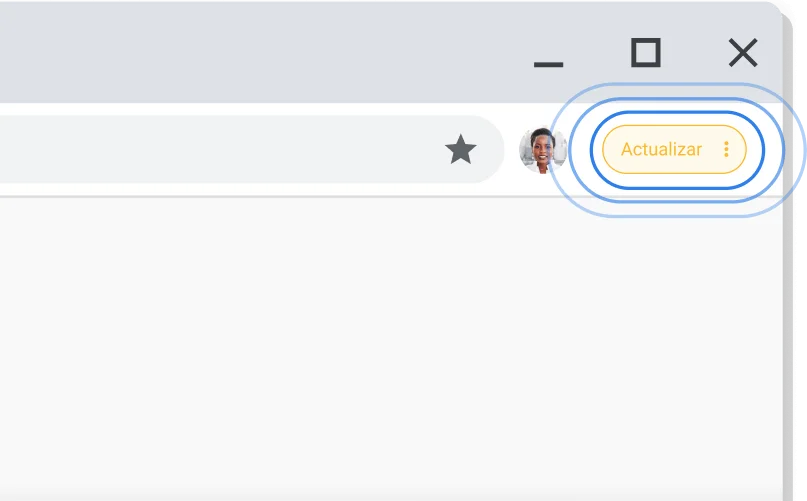 Aplicar una actualización pendiente Interfaz de Chrome donde se avisa de que hay una actualización pendiente